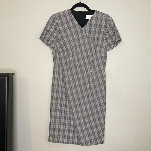 Hugo Boss Dirmala White Black Short Sleeve Sheath Dress - Picture 2 of 13